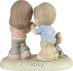 Precious Moments Porcelain Figurine Couple Puppies Multicolour Bisque Decore