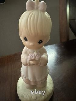 Precious Moments Porcelain Figurine Set of 5 Children, Motorcycle, Flowers