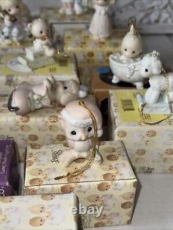 Precious Moments Porcelain Ornaments Set Of 27 Vintage All With Original Box