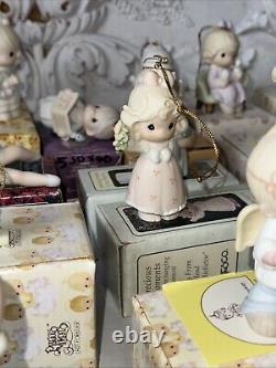 Precious Moments Porcelain Ornaments Set Of 27 Vintage All With Original Box