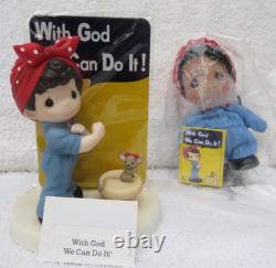 Precious Moments ROSIE THE RIVETERWITH GOD WE CAN DO IT! 209101 Signed + Doll