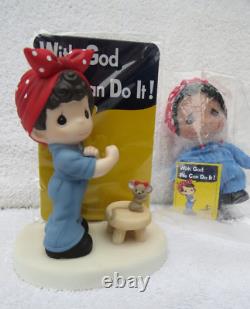Precious Moments ROSIE THE RIVETERWITH GOD WE CAN DO IT! 209101 Signed + Doll