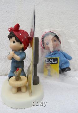 Precious Moments ROSIE THE RIVETERWITH GOD WE CAN DO IT! 209101 Signed + Doll