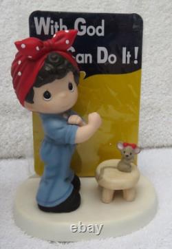 Precious Moments ROSIE THE RIVETERWITH GOD WE CAN DO IT! 209101 Signed Rare
