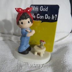 Precious Moments ROSIE THE RIVETERWITH GOD WE CAN DO IT! 209101 Signed Rare