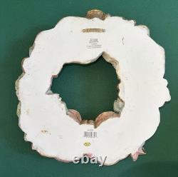Precious Moments Rare Trio of Angels Wreath with Holiday Pink Bow Tie Enesco 11