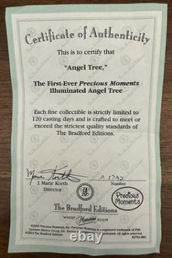 Precious Moments Rare Vintage 2003 Porcelain First Ever Illuminated Angel Tree