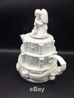 Precious Moments Rarest Of The Rare Tea Pot Musical Wedding Cake Topper