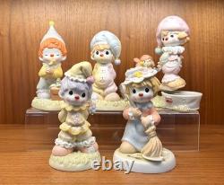 Precious Moments Red Nose Clowns Complete Set of 5, Limited Edition & Rare