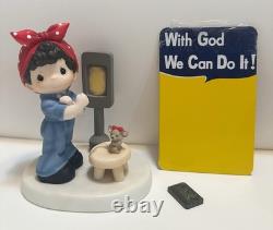 Precious Moments Rosie the Riveter With God We Can Do It! 209101 Chapel Signed