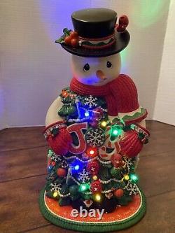 Precious Moments SNOW MUCH CHRISTMAS MAGIC Snowman Tree Lights Crystals Rare 12