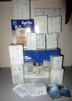 Precious Moments SUGAR TOWN Skating Pond + Extras Total 12 Items EUC with Boxes