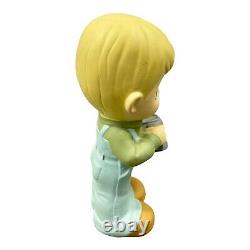 Precious Moments Sam B Garden Statue Set 2 Girl Boy Watering Can Shovel 2004