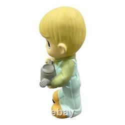 Precious Moments Sam B Garden Statue Set 2 Girl Boy Watering Can Shovel 2004