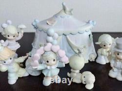Precious Moments Sammy's Circus Set 7Piece-Adorable Ceramic Figurines Christmas