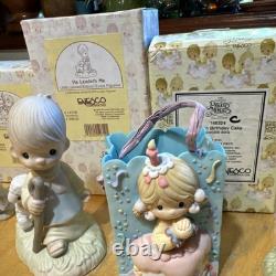 Precious Moments Set Of 9 Fighting Leadeth Heavenly Love Agree Bank Cake Future