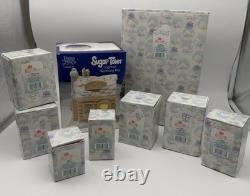 Precious Moments Sugar Town Skating Pond Complete 7 PC Collector Set 2 BONUS PCS