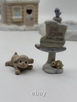 Precious Moments Sugar Town Skating Pond Complete 7 PC Collector Set 2 BONUS PCS