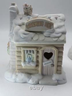 Precious Moments Sugar Town Skating Pond Complete 7 PC Collector Set 2 BONUS PCS