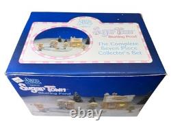 Precious Moments Sugar Town Skating Pond Complete 7 PC Collector Set BRAND NEW