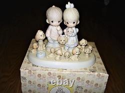 Precious Moments The Good Lord Has Blessed Us Tenfold Figurine withBox #114022