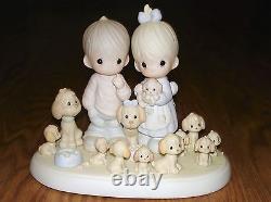 Precious Moments The Good Lord Has Blessed Us Tenfold Figurine withBox #114022