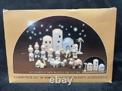 Precious Moments Three Buildings with Palm Tree E-2387 Nativity Scenery