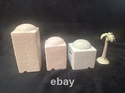 Precious Moments Three Buildings with Palm Tree E-2387 Nativity Scenery