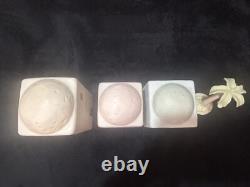 Precious Moments Three Buildings with Palm Tree E-2387 Nativity Scenery