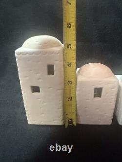 Precious Moments Three Buildings with Palm Tree E-2387 Nativity Scenery