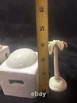 Precious Moments Three Buildings with Palm Tree E-2387 Nativity Scenery