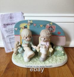 Precious Moments Together We Are Happy Campers Bisque Porcelain Figure Limited
