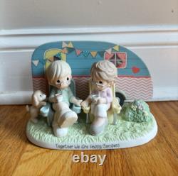 Precious Moments Together We Are Happy Campers Bisque Porcelain Figure Limited