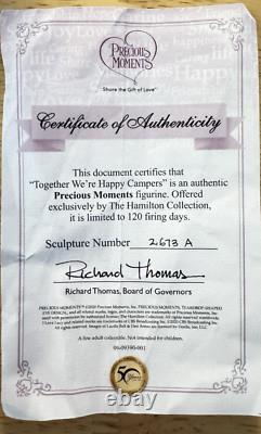 Precious Moments Together We Are Happy Campers Bisque Porcelain Figure Limited