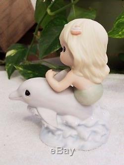 Precious Moments Water Do Without You 108547 Mermaid Riding On A Dolphin