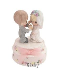 Precious Moments Wedding Cake Topper Groom Bride Couple Rare Retired Figurine