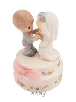 Precious Moments Wedding Cake Topper Groom Bride Couple Rare Retired Figurine