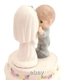 Precious Moments Wedding Cake Topper Groom Bride Couple Rare Retired Figurine