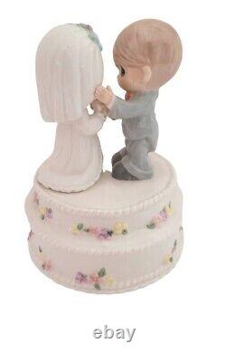 Precious Moments Wedding Cake Topper Groom Bride Couple Rare Retired Figurine