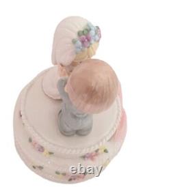 Precious Moments Wedding Cake Topper Groom Bride Couple Rare Retired Figurine