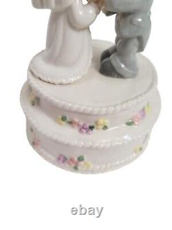 Precious Moments Wedding Cake Topper Groom Bride Couple Rare Retired Figurine