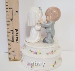 Precious Moments Wedding Cake Topper Groom Bride Couple Rare Retired Figurine