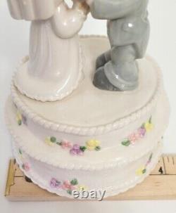 Precious Moments Wedding Cake Topper Groom Bride Couple Rare Retired Figurine