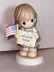 Precious Moments Welcome Home My Hero Girl Bisque Porcelain Excellent Condition