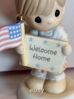 Precious Moments Welcome Home My Hero Girl Bisque Porcelain Excellent Condition