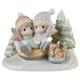 Precious Moments Winter Couple Snow Tubing Limited Edition Figurine Sled