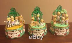 Precious Moments Wizard of Oz 3 Porcelain Music Boxes Individually Numbered