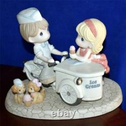 Precious Moments YOU MELT MY HEART #809 OF 3000 LIMITED ICE CREAM CART RARE