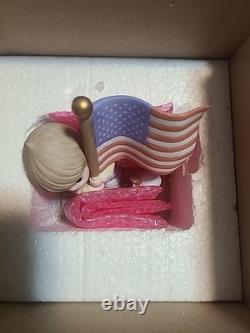 Precious Moments figurine Holding Onto Freedom Double Signed Flag Patriotic USA