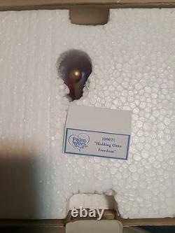 Precious Moments figurine Holding Onto Freedom Double Signed Flag Patriotic USA